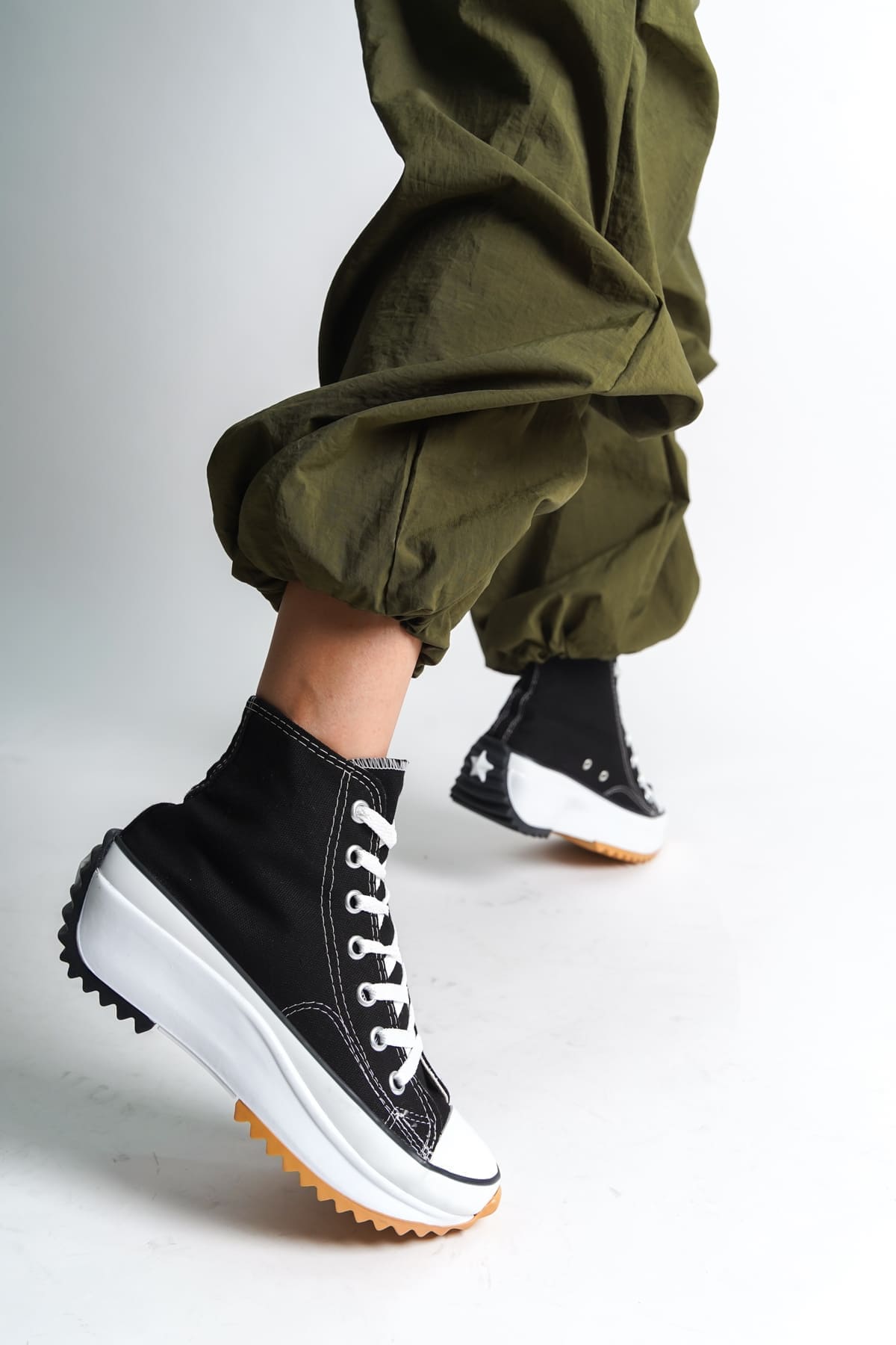 ROMA Bağcıklı Ortopedik Taban Kadın Sneaker Spor Ayakkabı  TBT - Siyah - 38