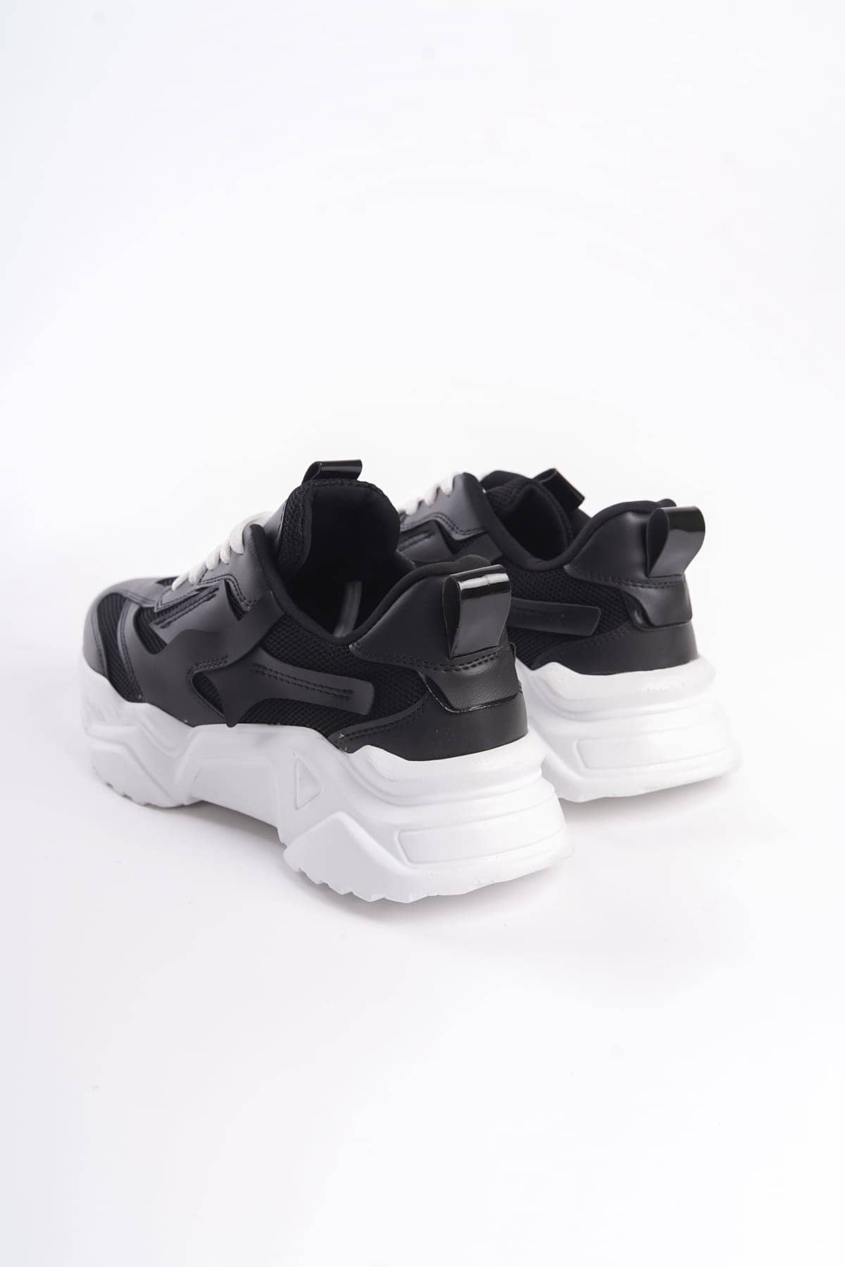 TOKYO Bağcıklı Ortopedik Taban Triko Detaylı Kadın Spor Ayakkabı  TBT - Siyah - 40 Resim 5