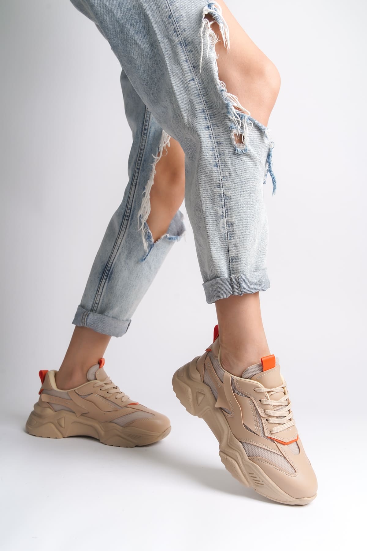TOKYO Vineyard Orthopedic Sole Sweater Detailed Women Sports Shoes TTT - Ten/Orange